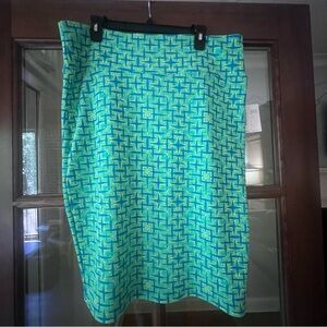 LuLaRoe Vibrant Blue and Green Pencil Skirt new with tags